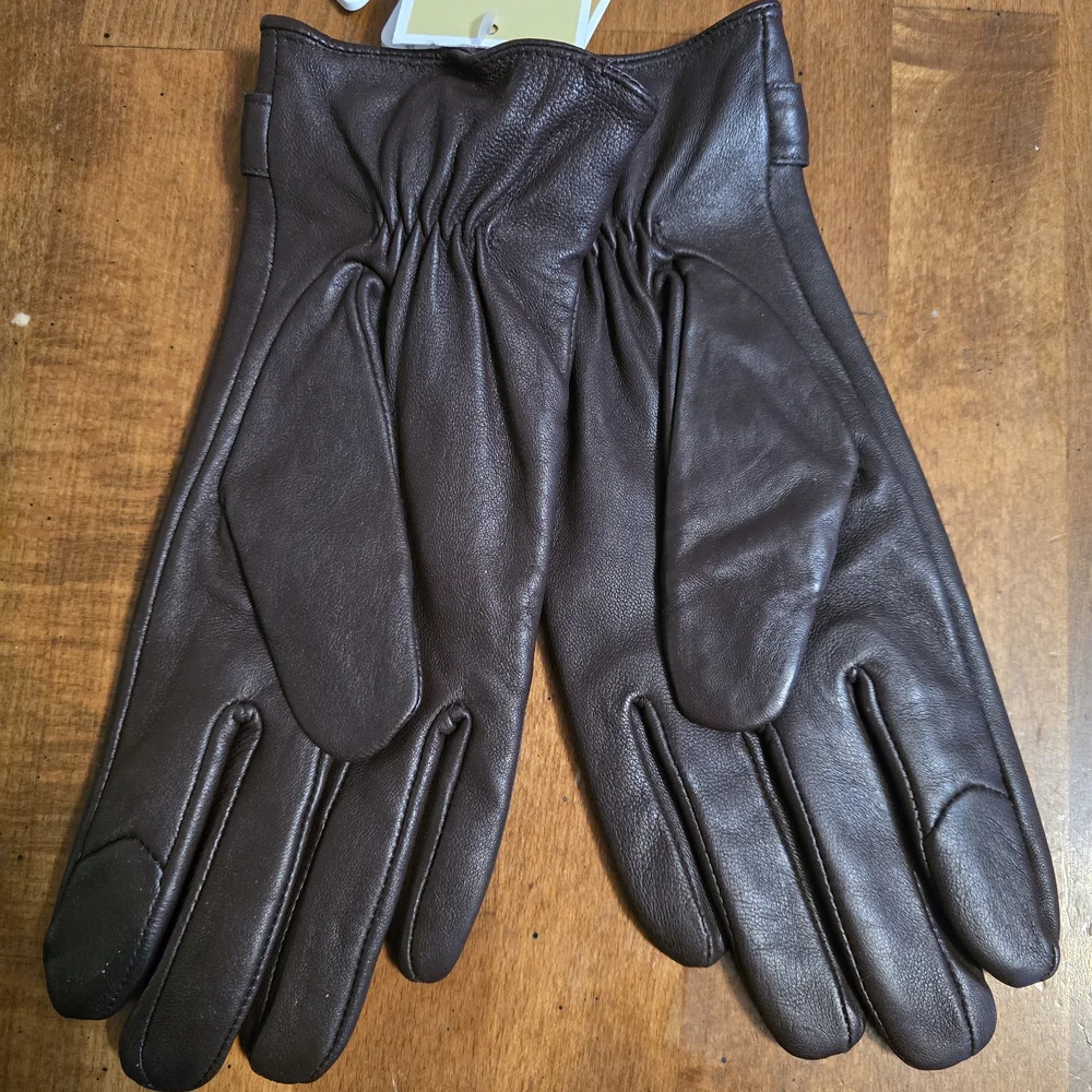 Michael Kors Brown Leather Gloves